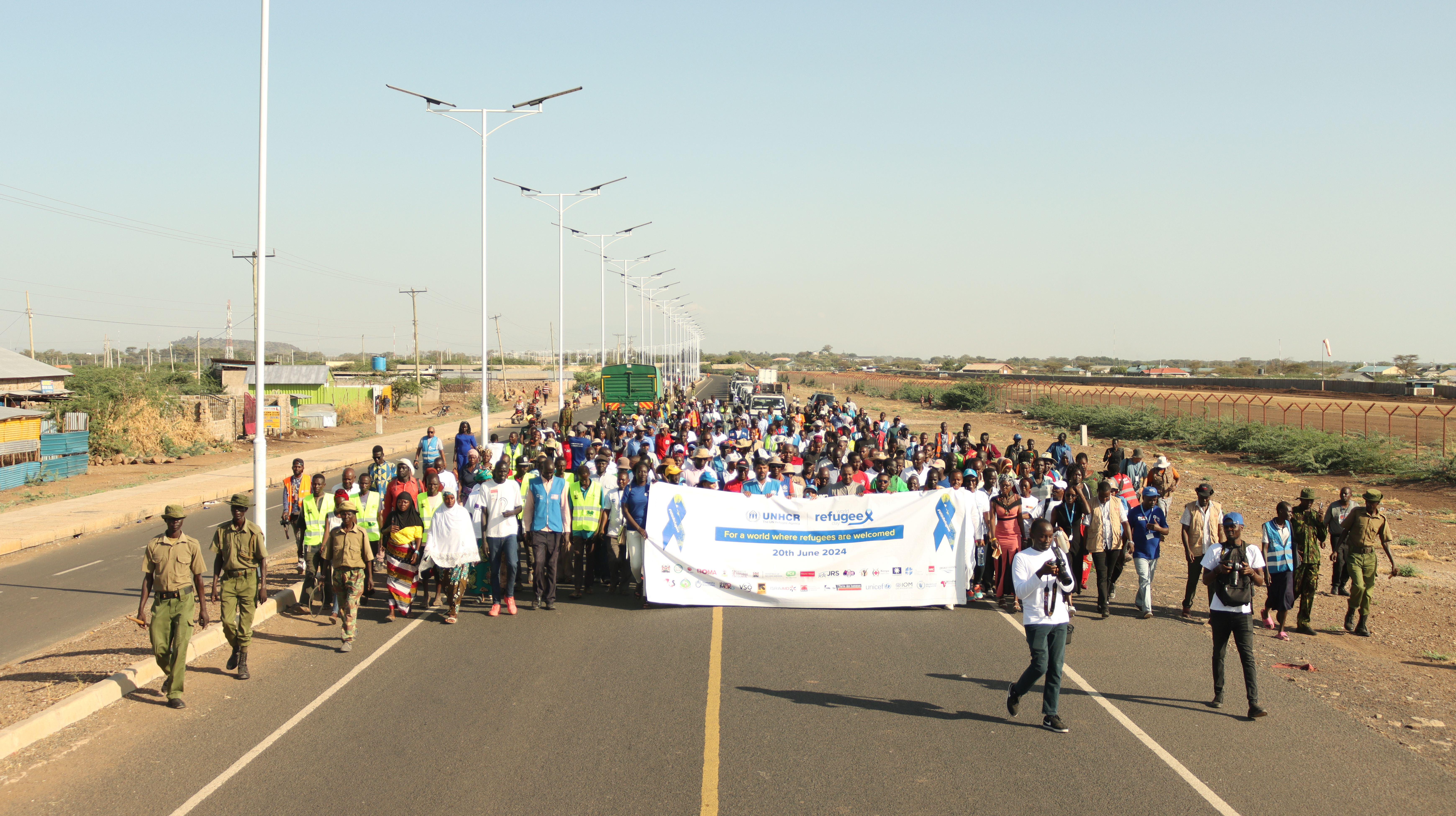 KNCHR, RCK and partners participating in a solidarity walk in Kakuma