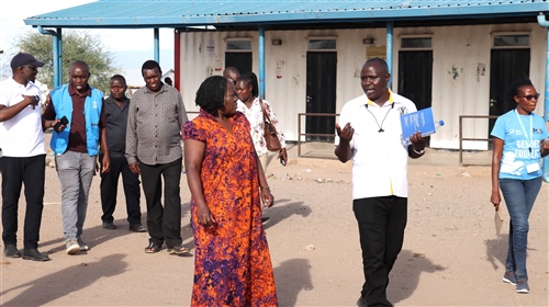 KNCHR team led by the chair Ms. Claris Ogangah visiting the Kalobeyei Reception Centre 2