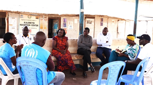KNCHR team led by the chair Ms. Claris Ogangah visiting the Kalobeyei Reception Centre